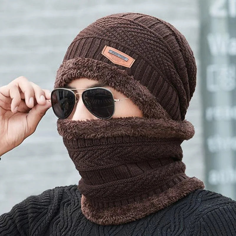 Men's Winter Hat, Neck Warmer and Touchscreen Glove Set