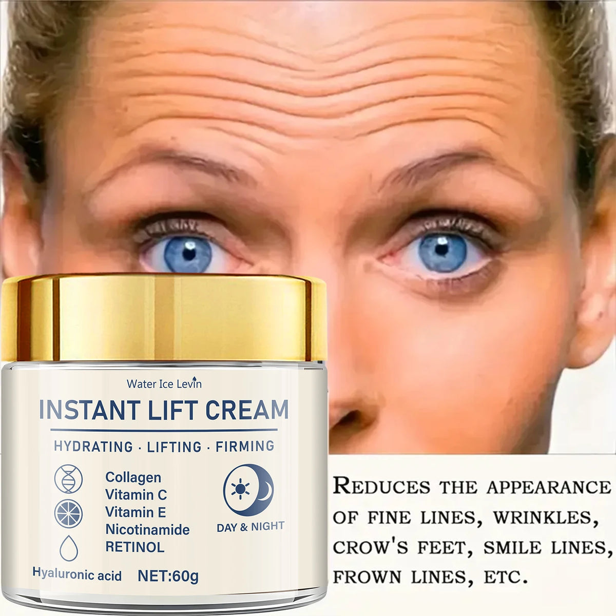 Facial Firming & Lifting Cream – Retinol, Collagen & Hyaluronic Acid Moisturizer 60g
