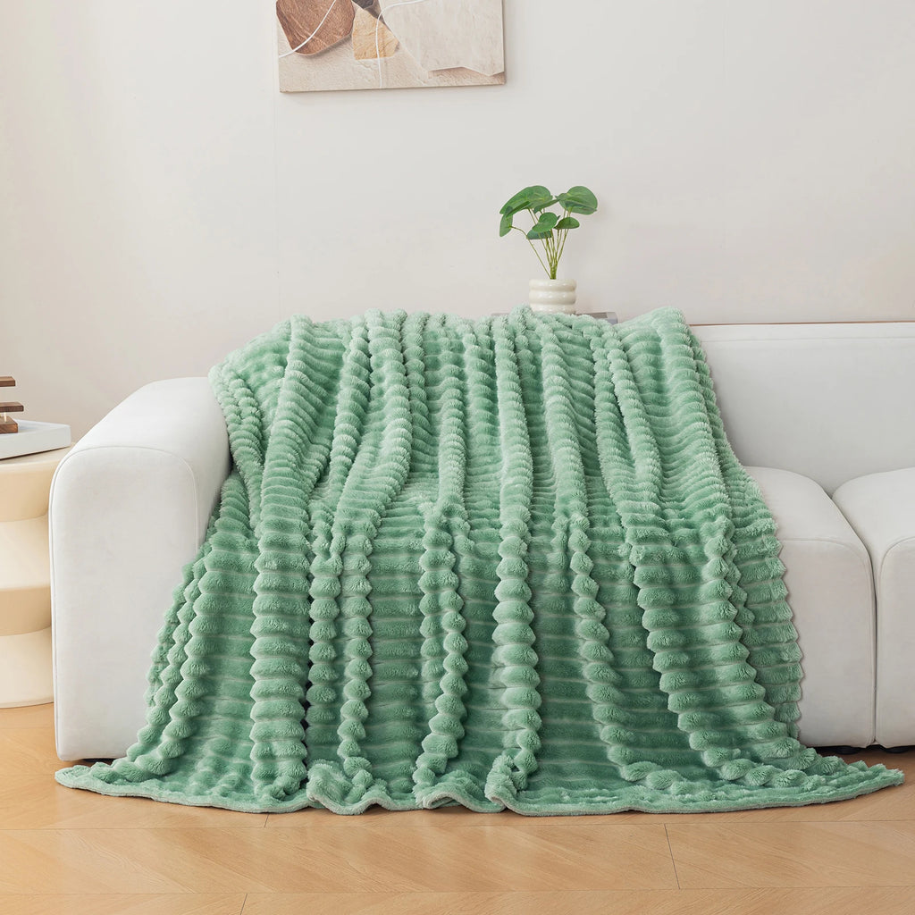 Soft Flannel Blanket – Warm Nap Throw in Multiple Colors, Christmas Gift Blanket