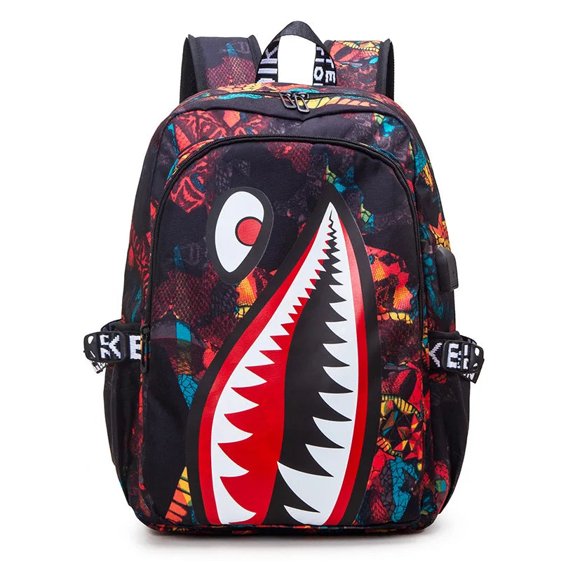 Shark Backpack – Kids School & Travel Book Bag