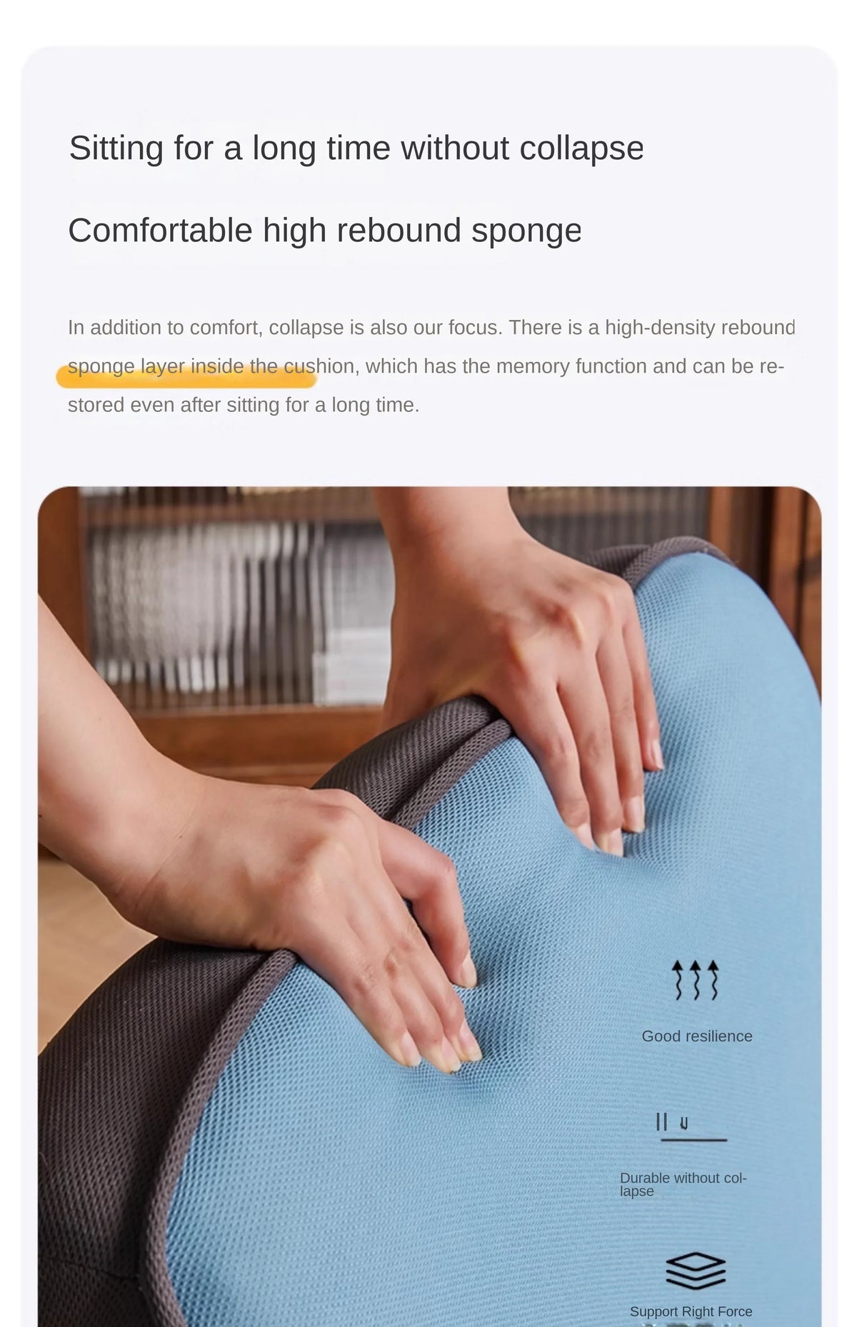 Cotton Folding Floor Sofa with Backrest