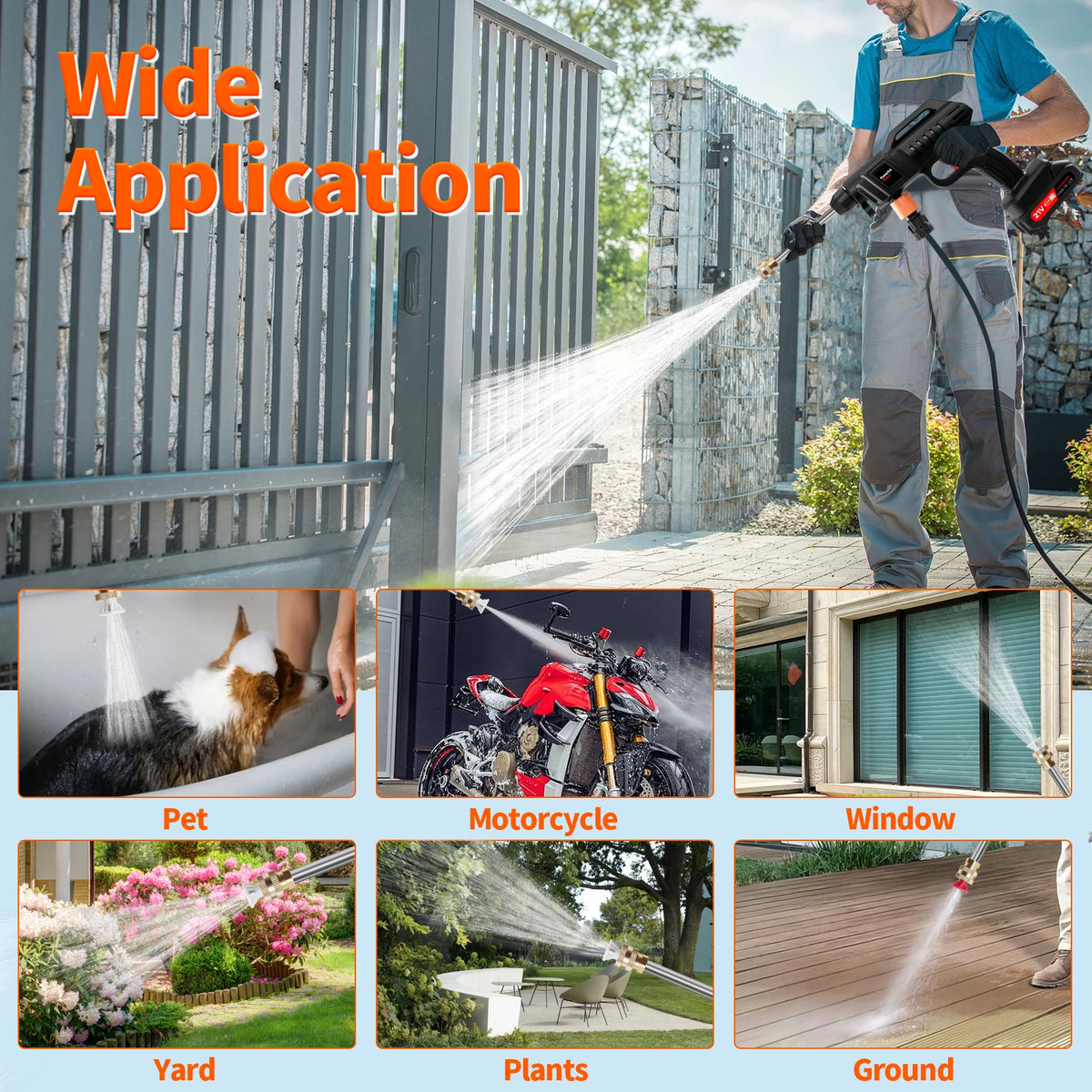 Cordless Pressure Washer – Two Batteries & Foam Bottle