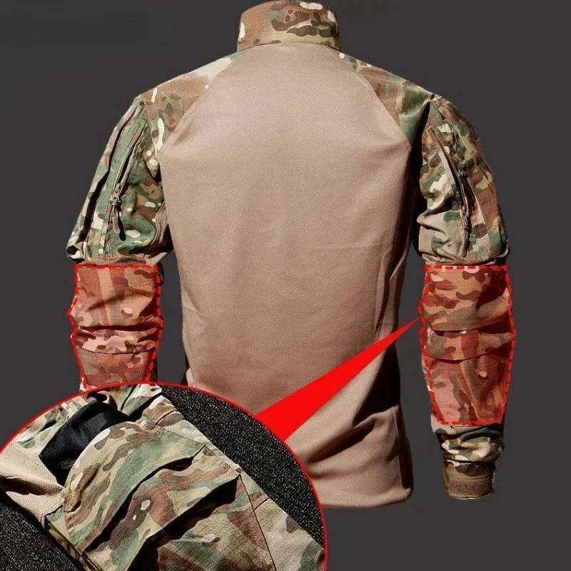 Men's Tactical Camo Combat 2-Piece Set – Waterproof Quick-Dry Hunting Training Suit