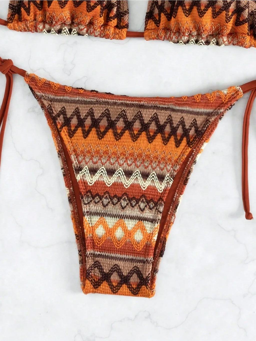 2026 Women's Knitted Striped Bikini Set | Triangle Bra, Suspender Halter, Backless, High Waist, 2-Piece Swimwear S-L