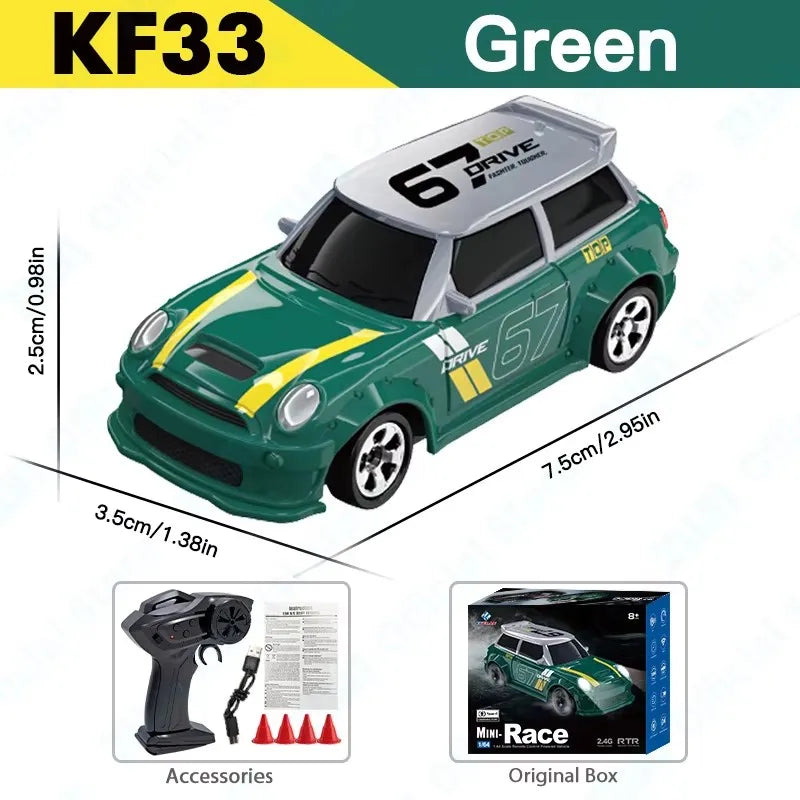 KF20 1/64 Scale Mini 4WD RC Drift Car – High Speed GTR Desktop Racing Model (v2)