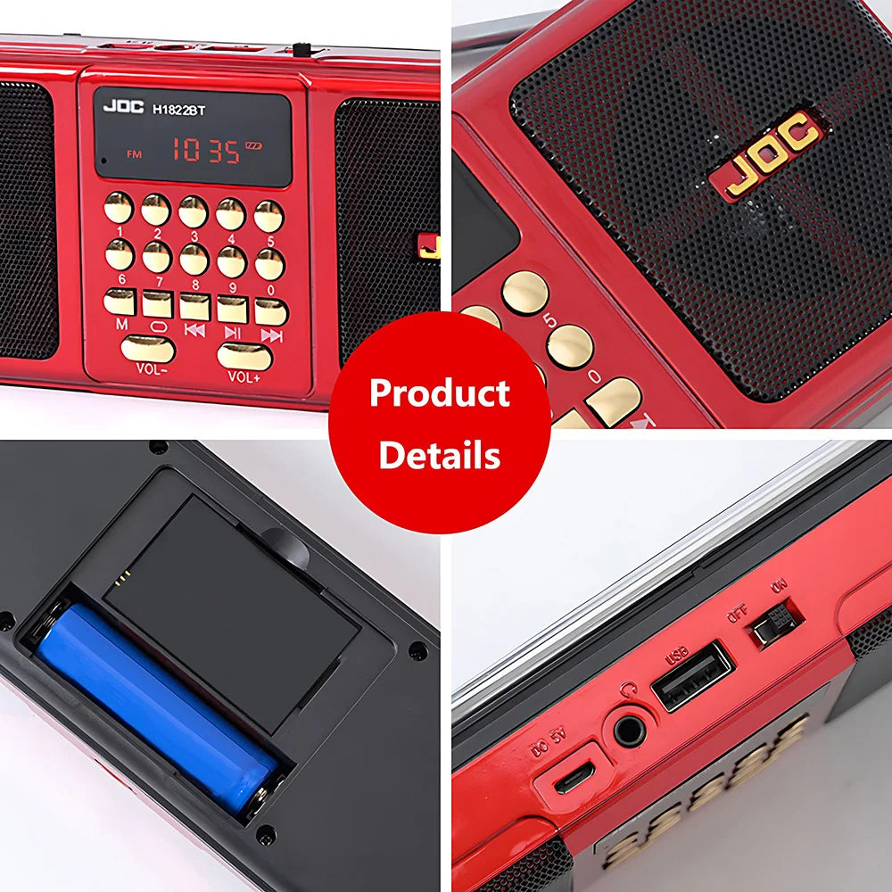 Portable Rechargeable FM Radio — Compact Digital Tuner with Built-In Speaker
