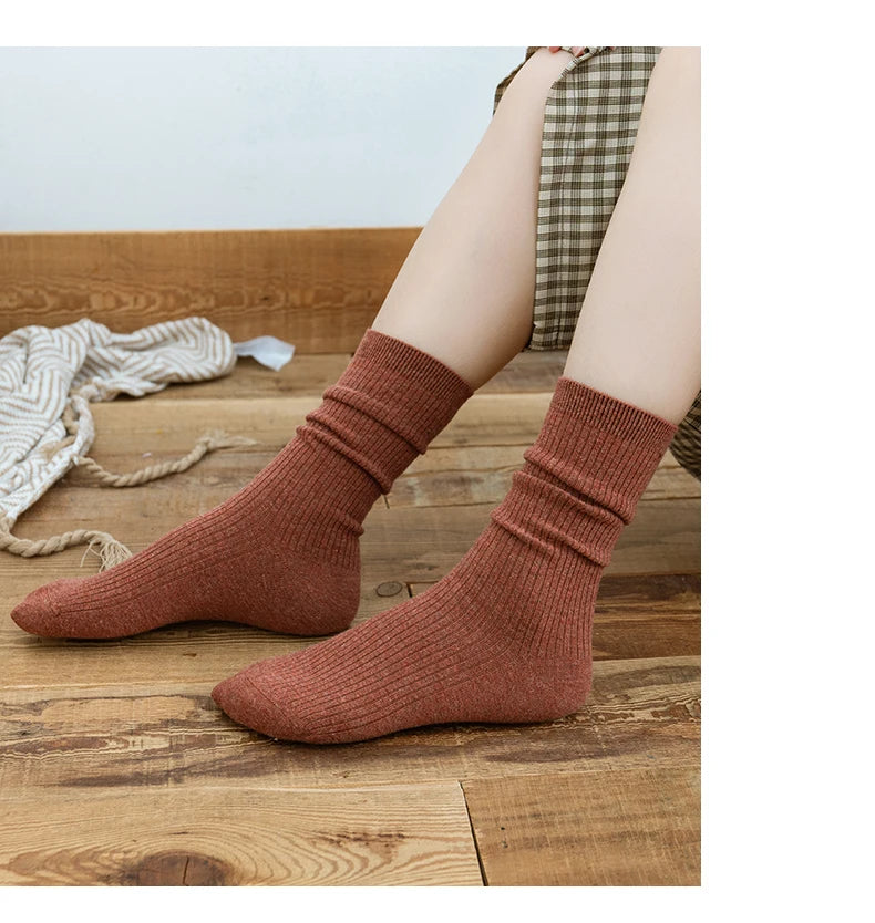 Thick Wool-Blend Mid-Calf Boot Socks