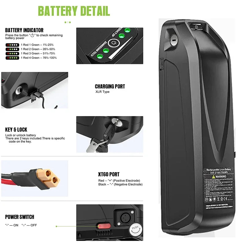 Electric Bike Replacement Battery — High-Capacity Lithium Battery for E-Bike Systems