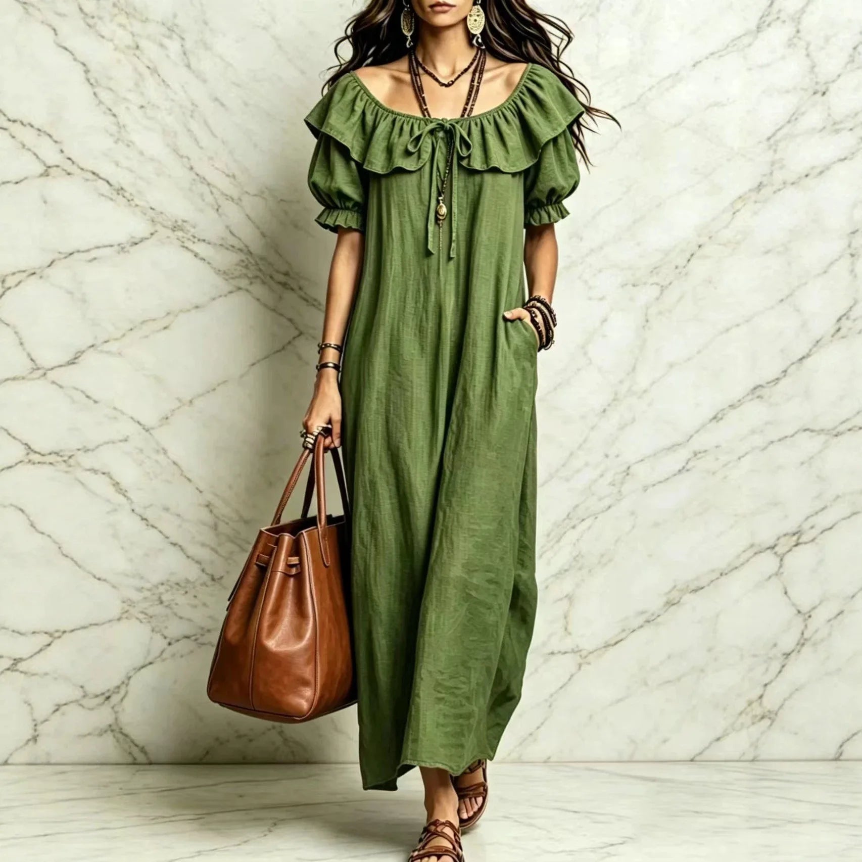 Long Dress Women Dresses Vestidos Y2k Streetwear Round Neck Sleeveless Ruffles Casual Elegant Splice Party Beach Work 2026