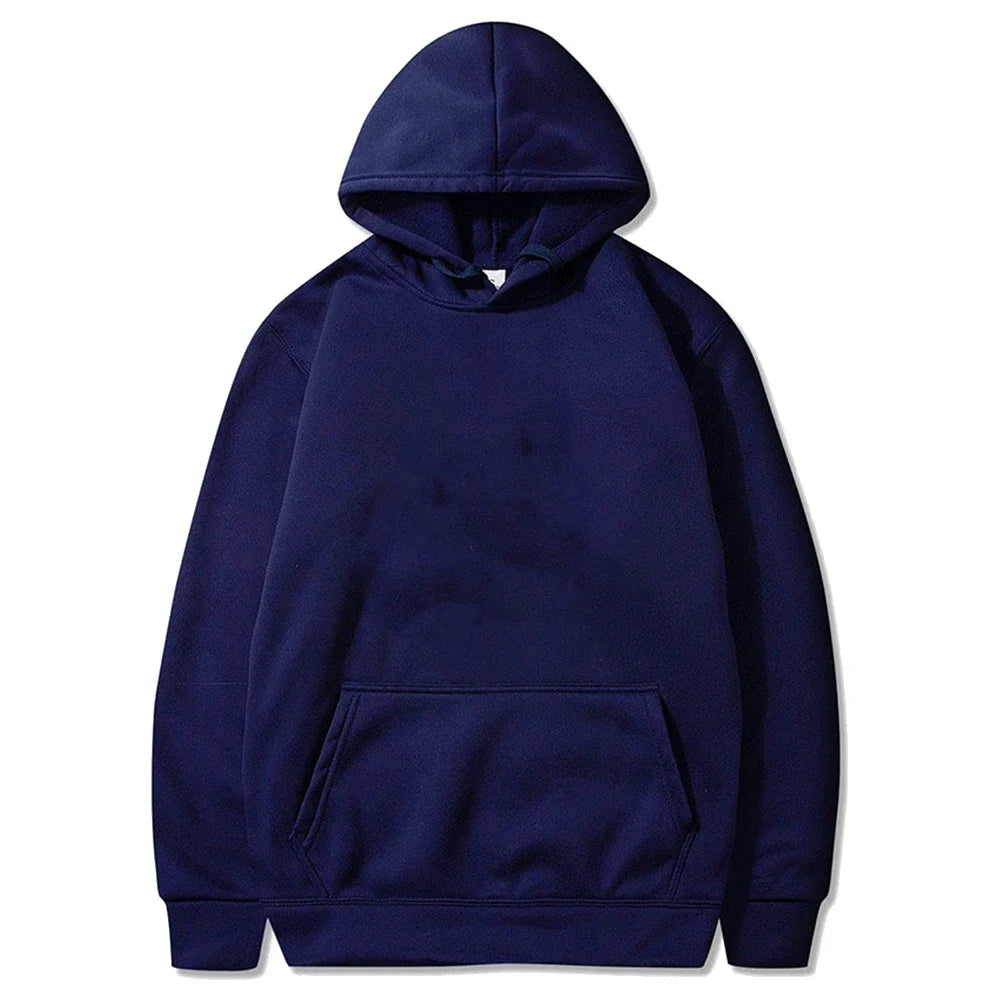 Men's Fleece Oversized Pullover Hoodie — Warm Casual Multi-Color Sweatshirt