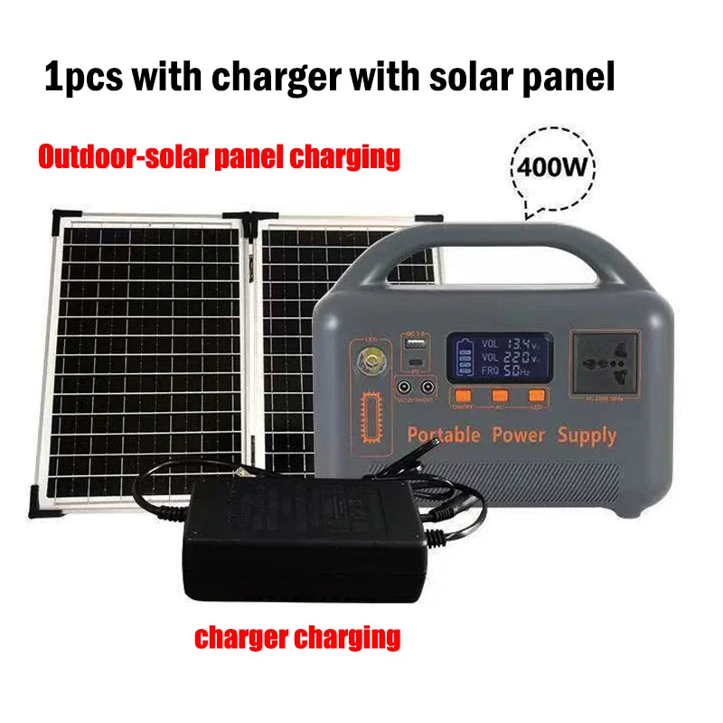 400W Portable Power Station Solar Generator — Off-Grid Power for Camping & Outdoors