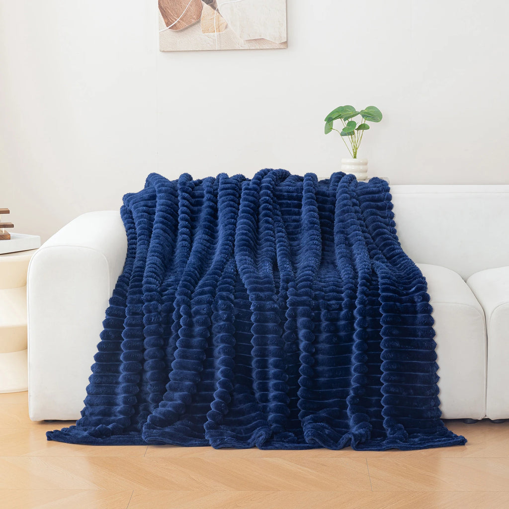 Soft Flannel Blanket – Warm Nap Throw in Multiple Colors, Christmas Gift Blanket