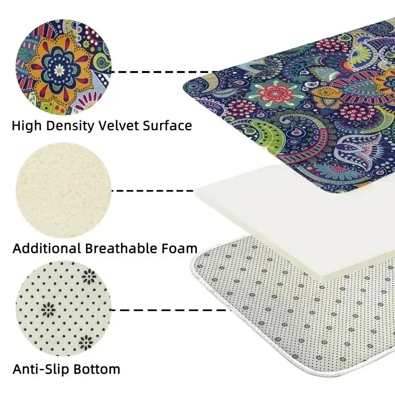 Modern Curve Non-Slip Area Rug – Durable Floor Mat for Living Room, Bedroom & Kitchen, 4 Colors & 3 Sizes