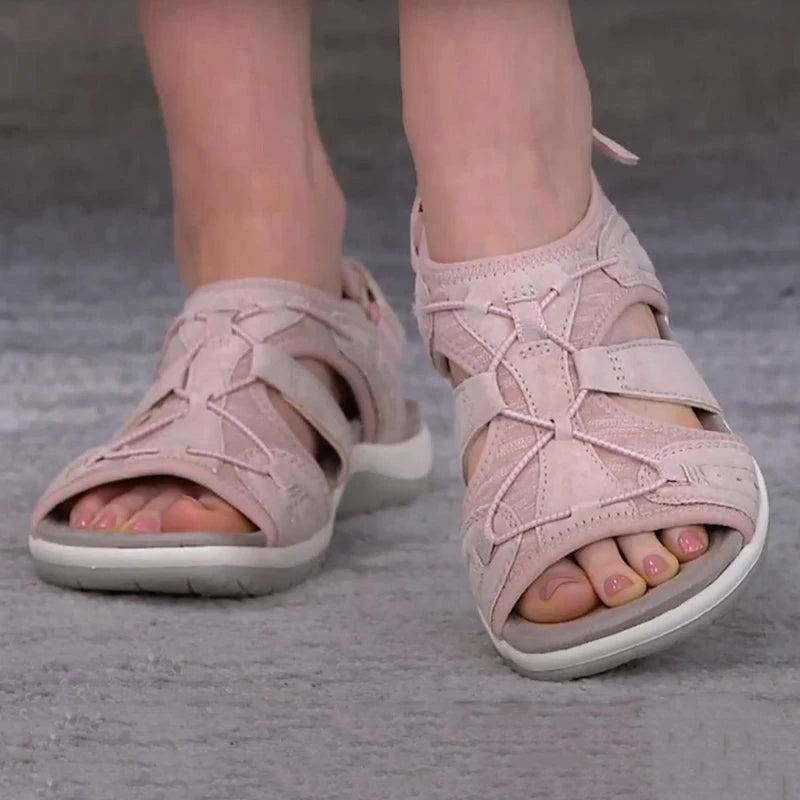 Women's Hollow-Out Adjustable Flat Sandals – Casual Beach Streetwear