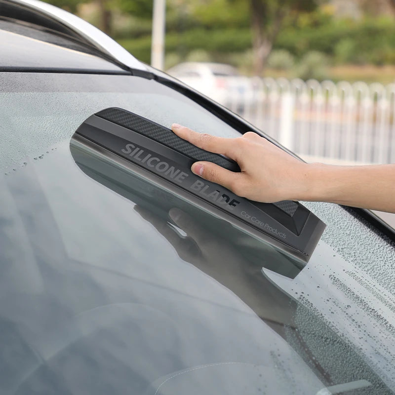 Soft Silicone Car Squeegee — Non-Scratch Window Wiper & Water Drying Blade for Car & Home Glass