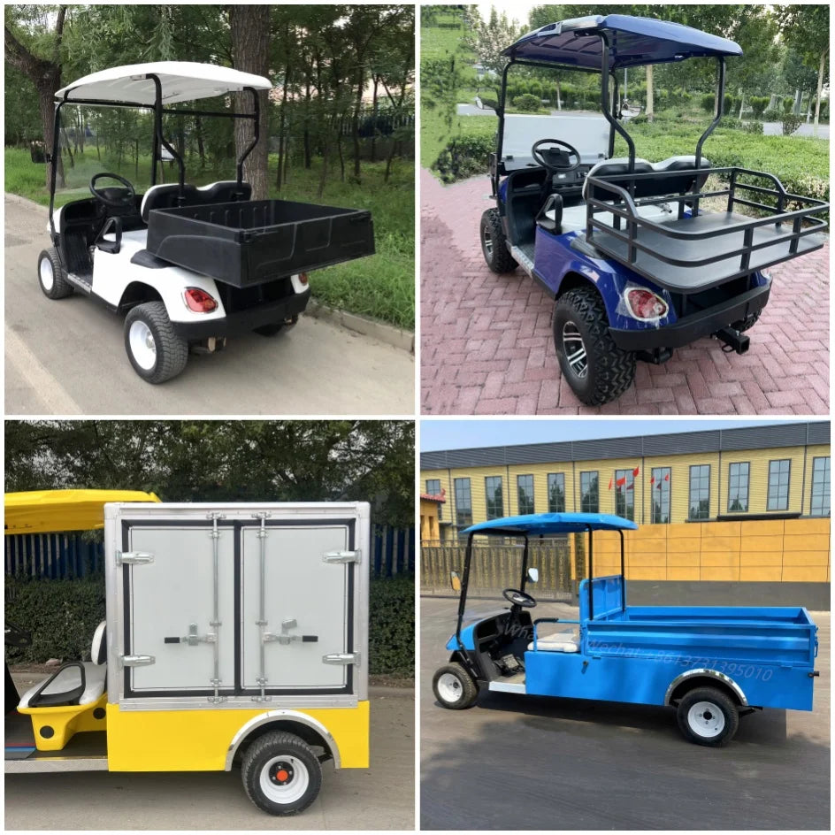 Electric Golf Cart Off-Road — Cargo Box, Off-Road Tires & Upholstered Seat