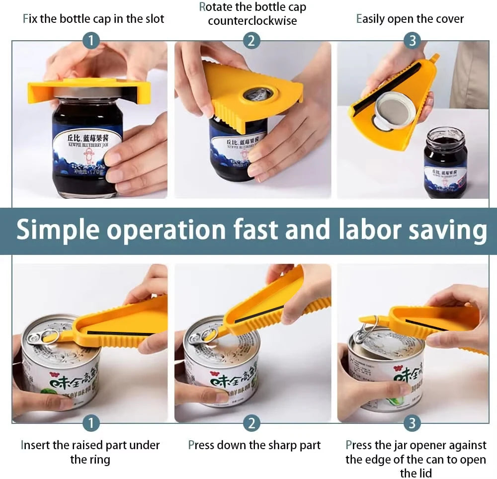 Open Anything in Seconds — 4-in-1 Multifunctional Can & Bottle Opener | Jar, Beer, Coke, Jam, Beverage, Anti-Slip Grip