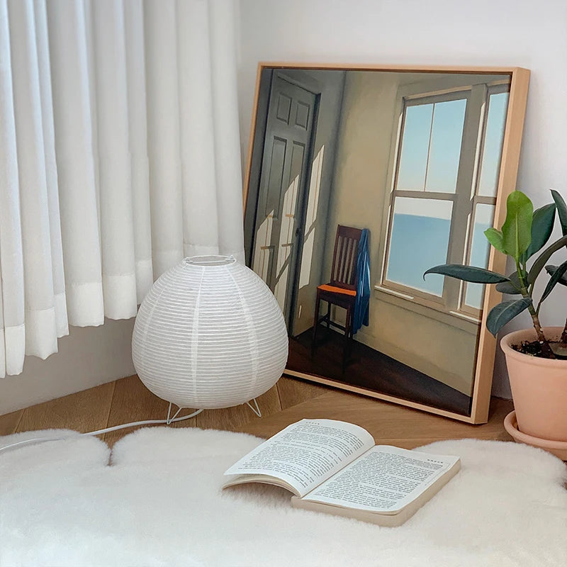 Rice Paper Table Lamp – White Lantern Design