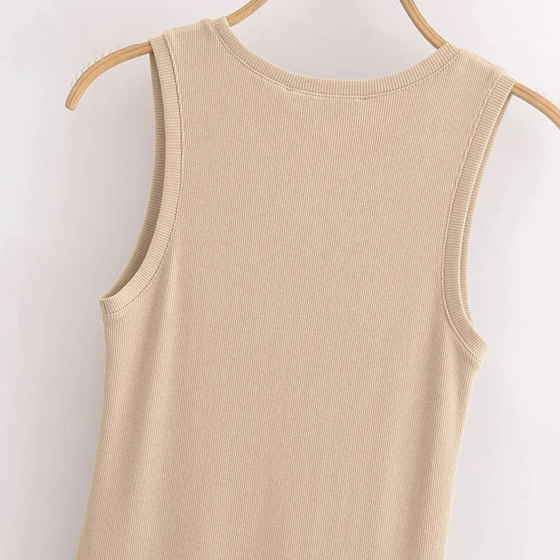 Sleeveless Elegant Maxi Dress — Vintage Casual Party Dress in Black & Khaki