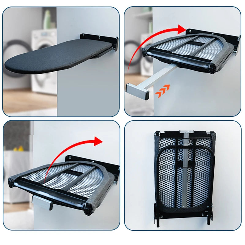 Wall-Mounted Foldable Ironing Board — Space-Saving Metal Press Board