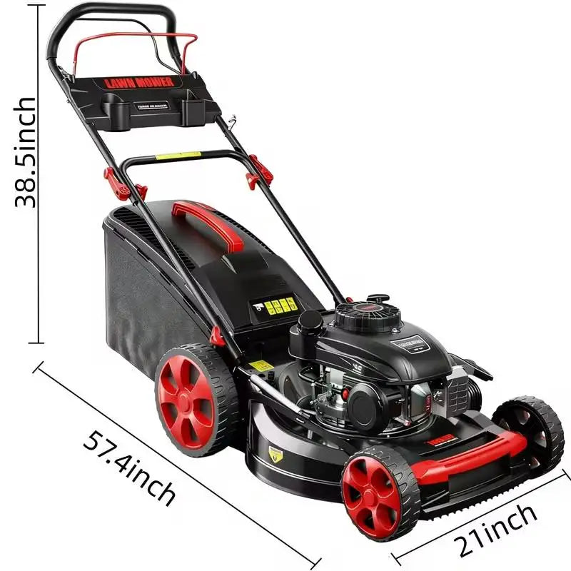 201cc 21-Inch Gas Lawn Mower | 3-in-1 Bagging, Side Discharge & Mulching, 7-Position Height, Hand Push or Self-Propelled