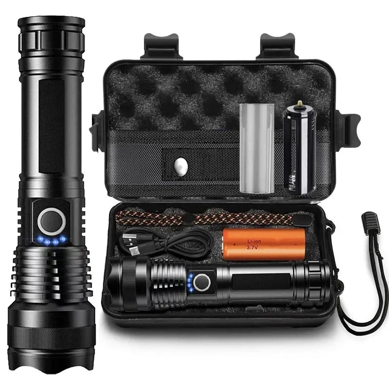 High Power LED Tactical Flashlight – Rechargeable Super Bright Hunting Torch