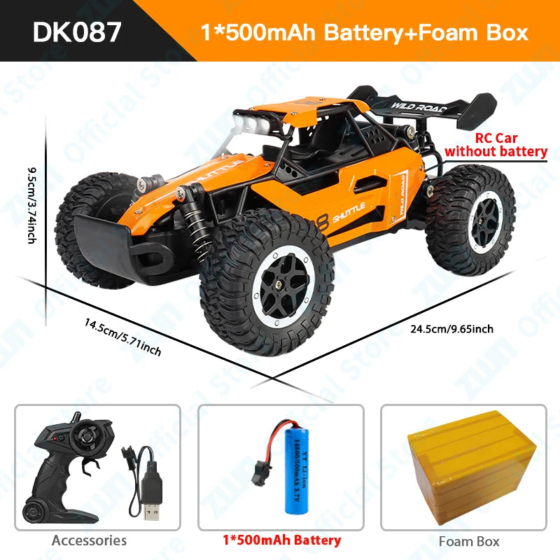 ZWN 1:16 / 1:20 Scale 2WD RC Off-Road Climbing Car with LED Light – Outdoor Kids Gift