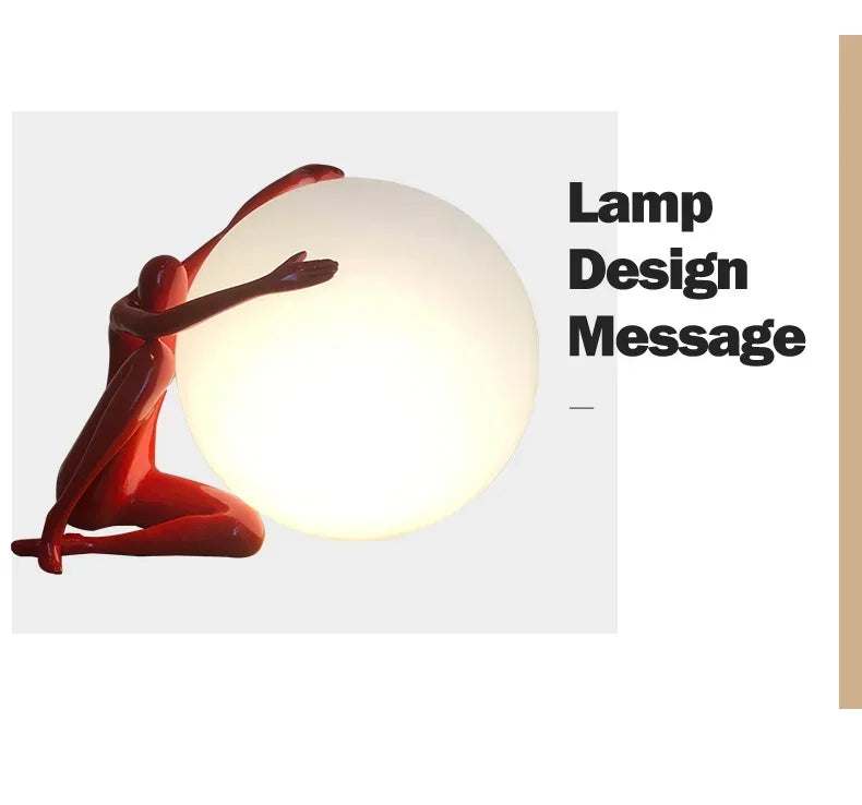 Sculptural Globe Lamp – Figure and Frosted Glass