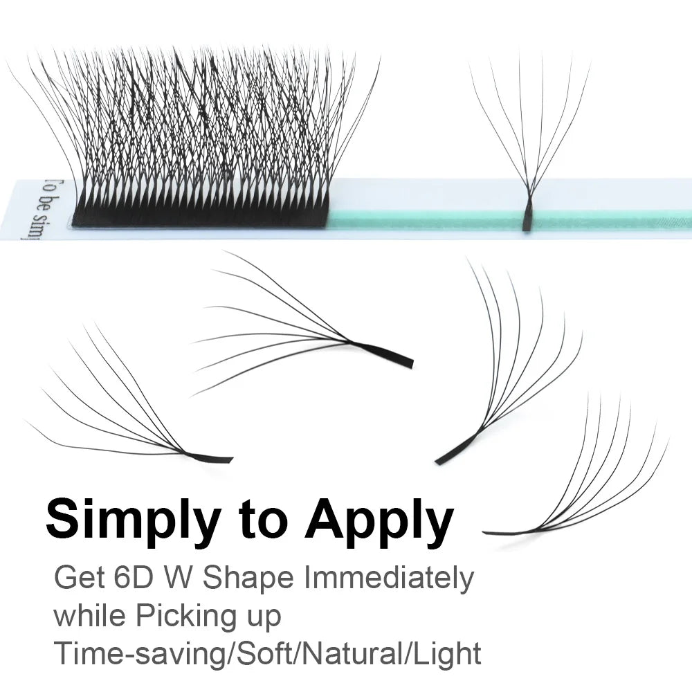 Salon-Perfect Lashes. Every Time. — NAGARAKU W Shape Premade Fan Eyelash Extensions | 3D 4D 5D, C & D Curl, 0.07mm, 8–15mm, Natural Soft Light