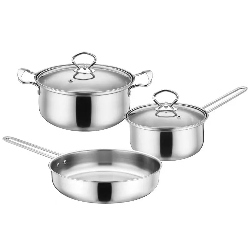 Stainless Steel Cookware Set – Soup Pot & Milk Pan