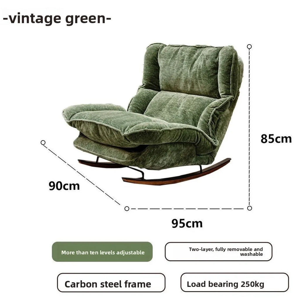 Adjustable Folding Rocking Chair with Cushioned Seat
