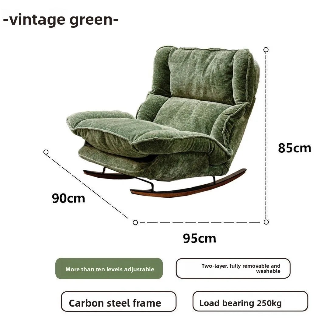Adjustable Folding Rocking Chair with Cushioned Seat
