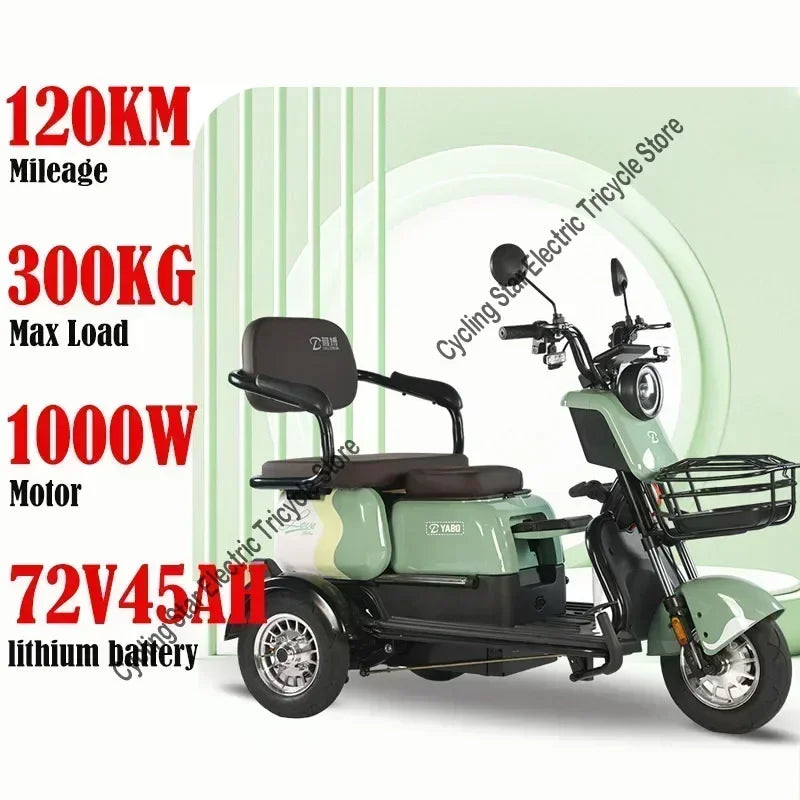3-Wheel Electric Mobility Scooter for Adults, Long-Range Tricycle