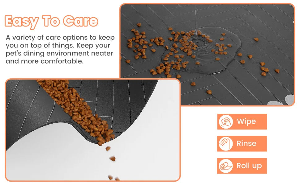Absorbent Quick-Dry Pet Feeding Mat with Rubber Backing