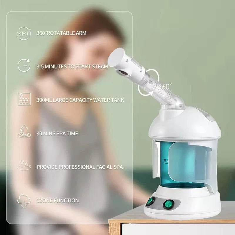 Ozone Facial Steamer & Cold Mist Sprayer – 3-in-1 Hot Steam, Cold Mist & Hair Baking Oil Spa Beauty Device