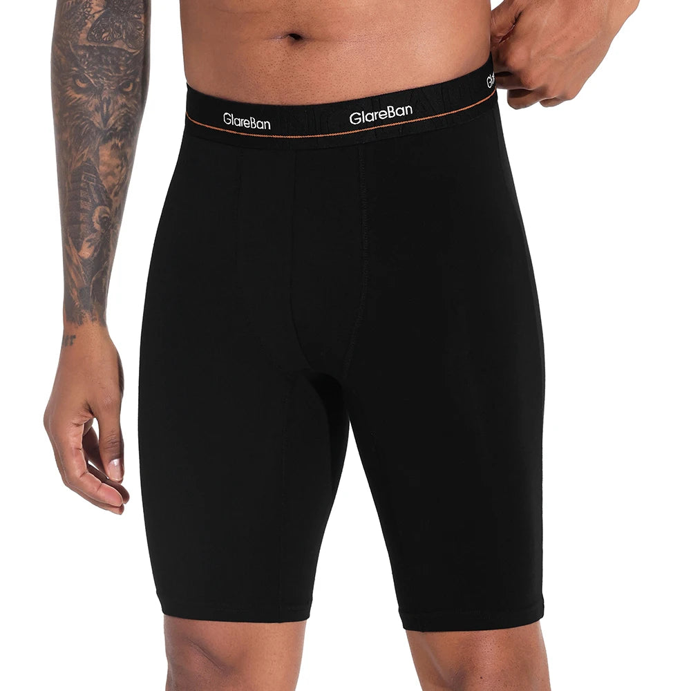 Men's Cotton Stretch Long Boxer Briefs, 4-Pack