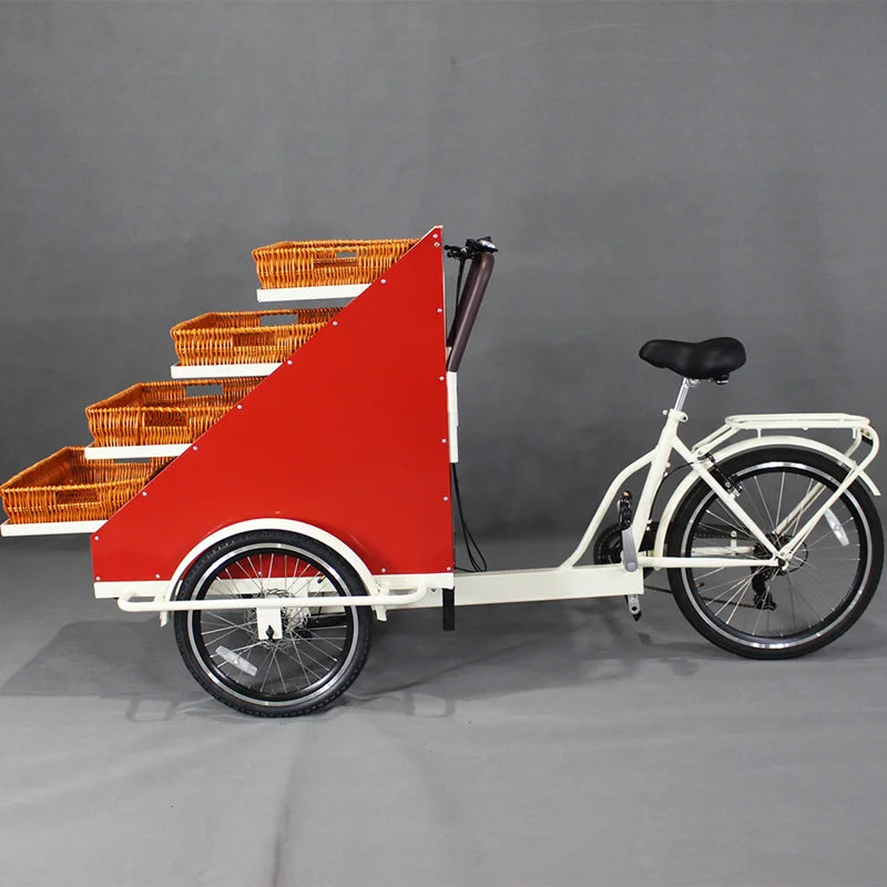 Electric Mobile Tricycle Food Display Bike Cart – Coffee & Hot Dog Vendor Bike