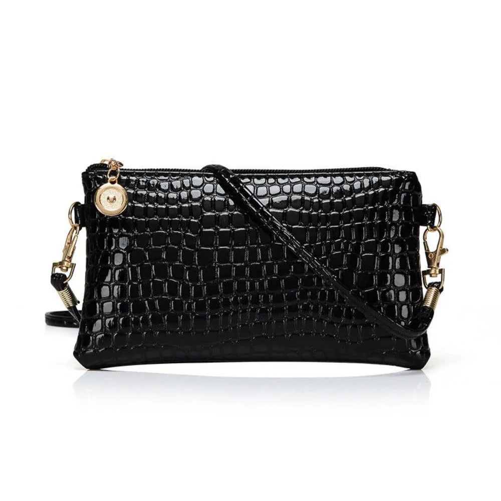 Slim PU Baguette Satchel Shoulder Bag – Elegant Zipper Purse for Women