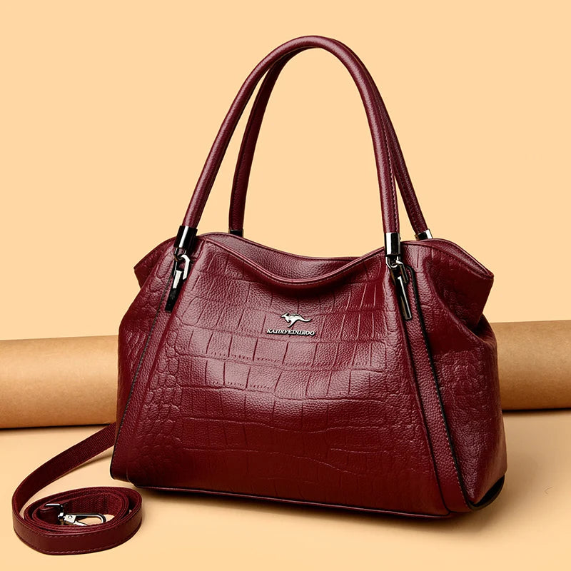 Luxury PU Casual Tote Shoulder Bag – Rivet & Sequin Designer Crossbody Handbag for Women