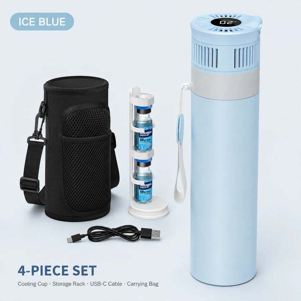 Portable Insulin Cooler 2–8°C – USB-C Medicine Refrigerator with Digital Display for Travel & Medication Cold Storage