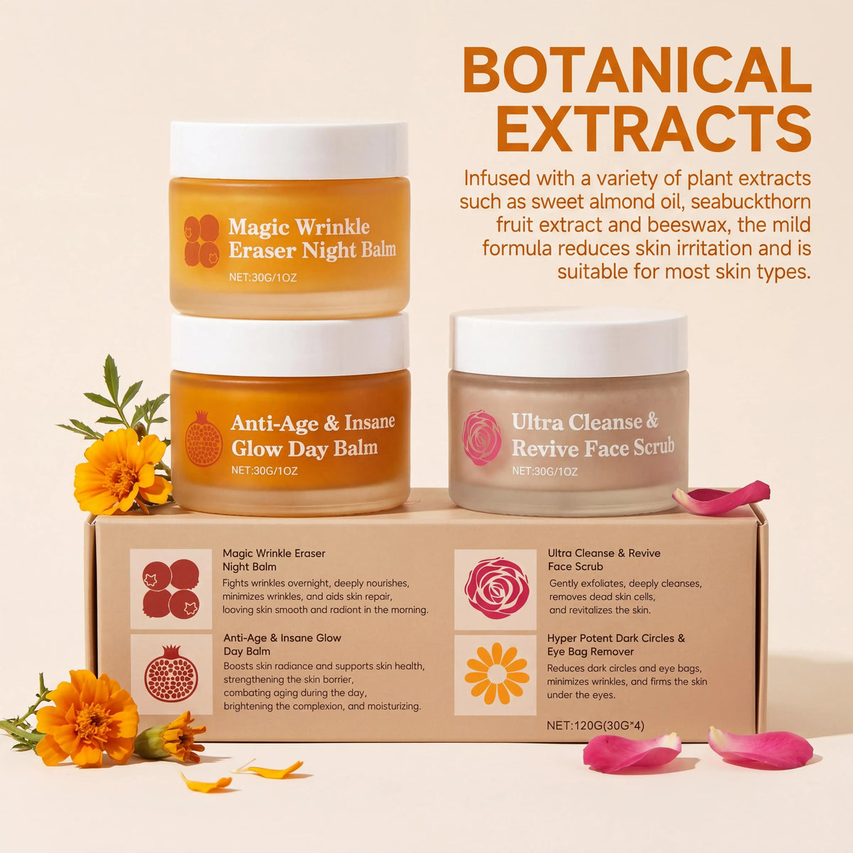 Day & Night Skincare Set – 4-Piece Brightening Barrier Repair Combo