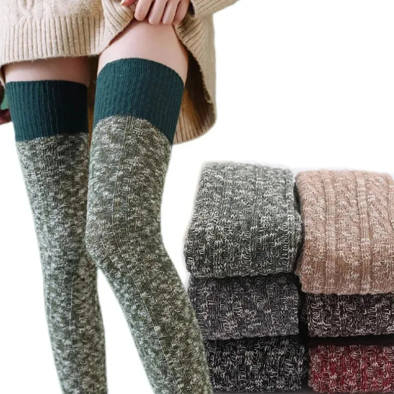Women's Thigh-High Socks – Thick Cotton Blend