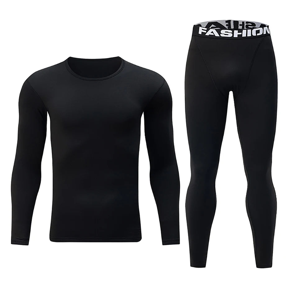 Men's Slim Fit Thermal Base Layer Set – Long Sleeve Top & Pants Warm Underwear (S–3XL)
