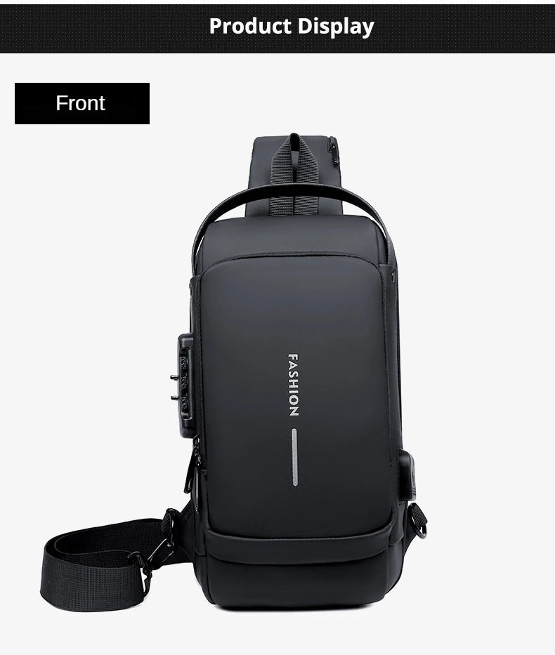 Men's Anti-Theft PU Leather Crossbody Bag – Multifunctional Shoulder & Chest Bag
