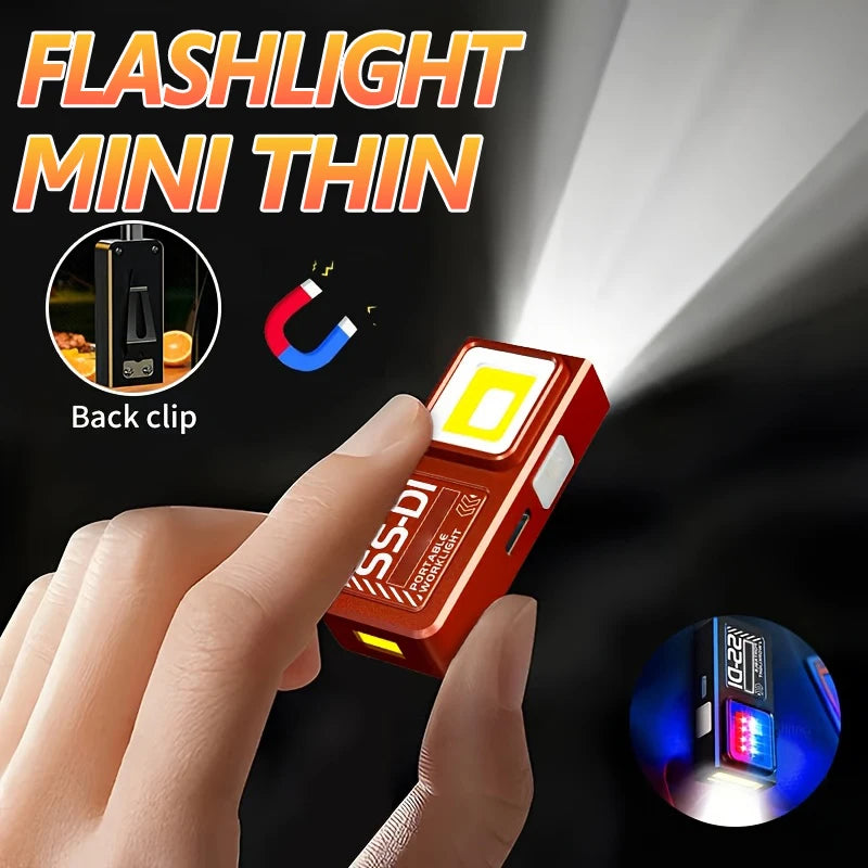 KDULIT Mini COB+LED EDC Flashlight – 450 Lumen, 5 Modes, IPX6, Type-C, Tail Magnet & Clip