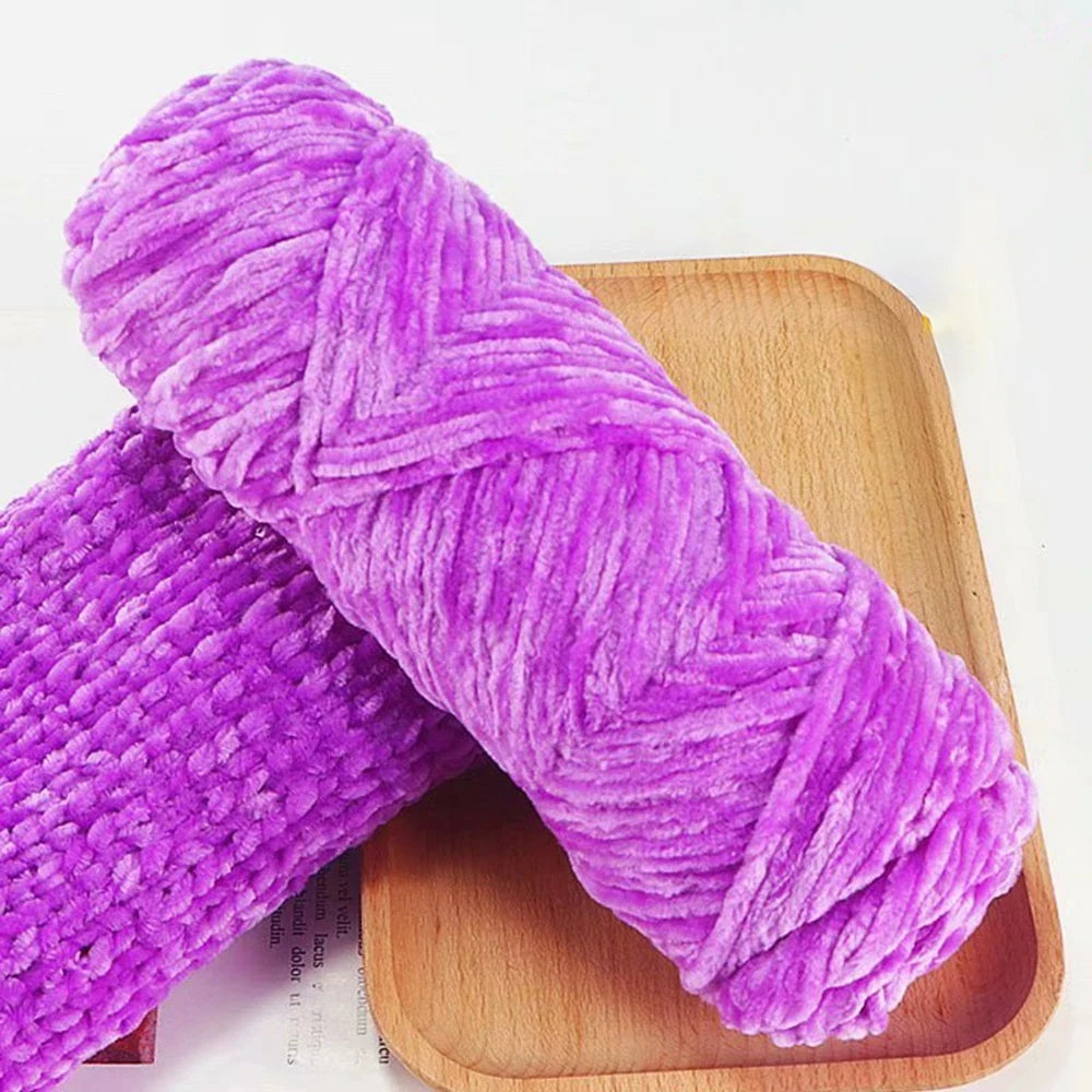 Chenille Soft Velvet Yarn – 95g Blended Knitting Wool for Crochet Scarves, Baby Blankets & Hats