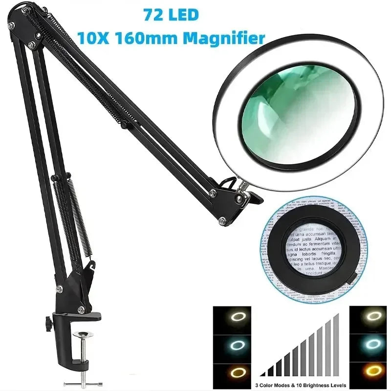 72-LED Illuminated Magnifier with 3-Color Lighting