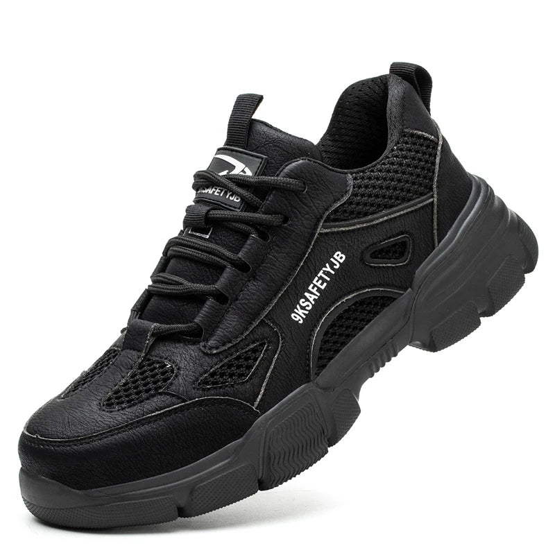 Steel Toe Safety Work Boots — Hollow Breathable Unisex Anti-Slip Construction Boots