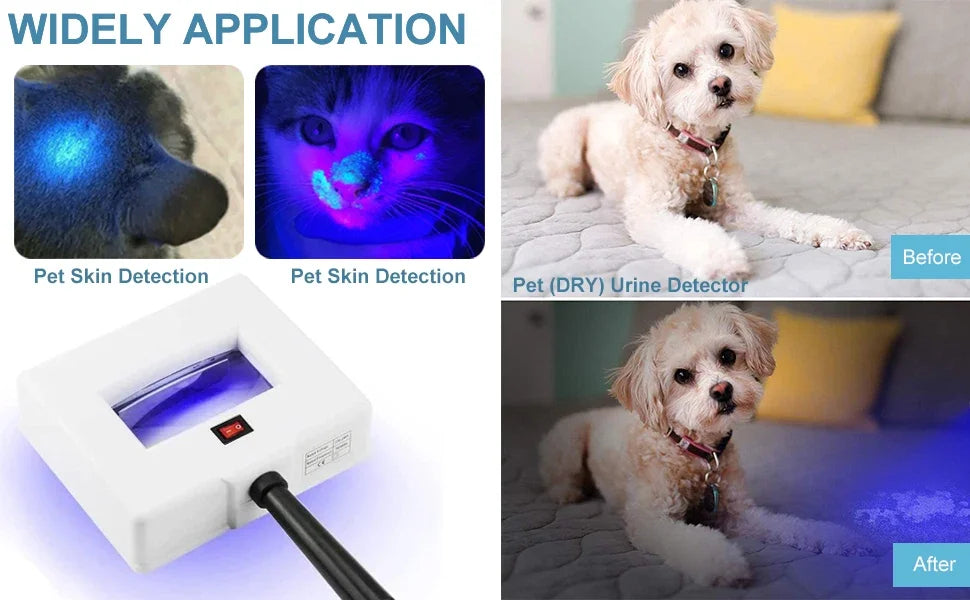 Wood's Lamp UV Skin Analyzer – 365nm UV Light Skin Scanner with 3x Magnifying Lens for Home & Salon Use