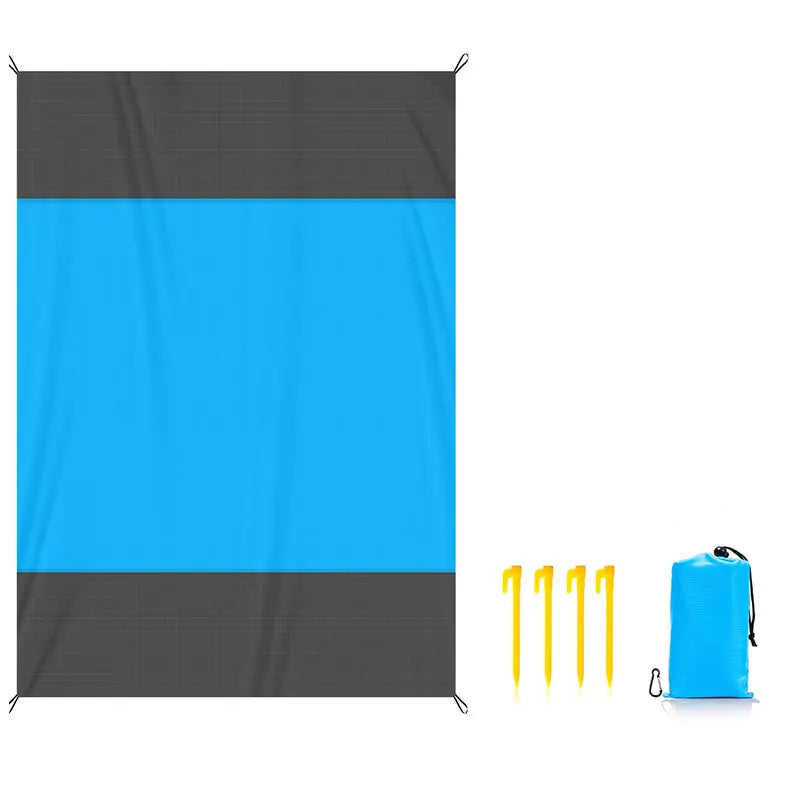 Waterproof Pocket Beach Mat – 2x2.1m Foldable Camping Picnic Blanket, Lightweight Sand-Proof Outdoor Mat